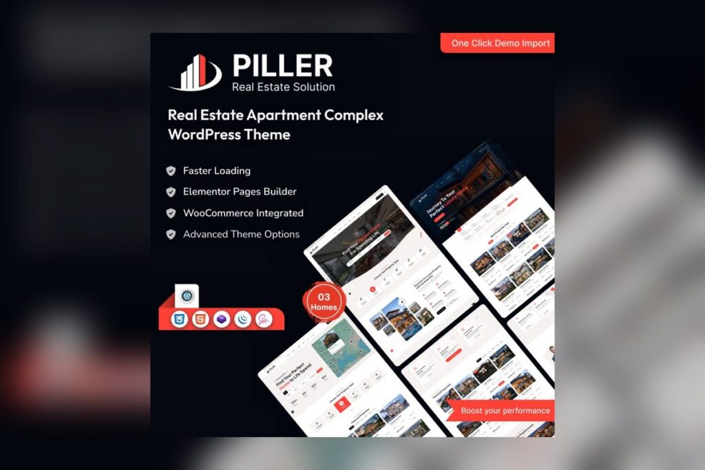 Piller Real Estate WordPress Theme WordPress plugin preview