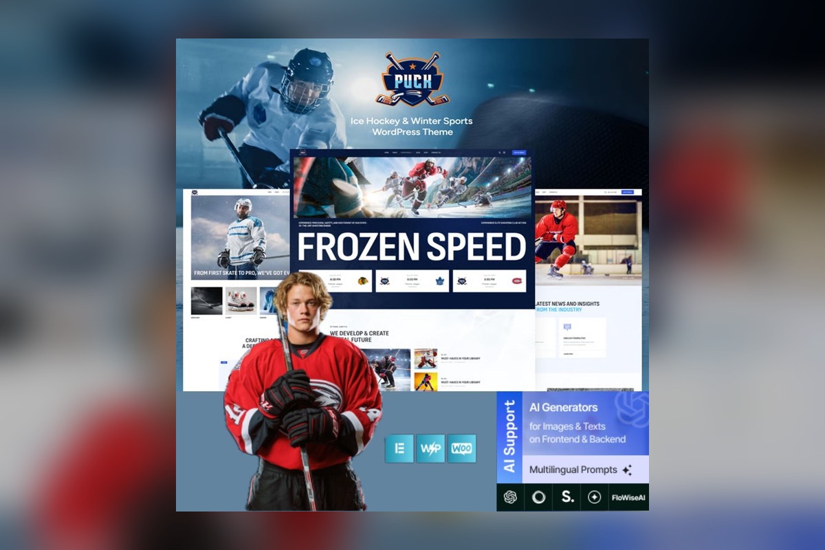 Puck - Ice Hockey & Winter Sports WordPress Theme theme preview