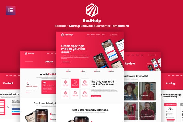 RedHelp - Startup Showcase Elementor Template Kit preview