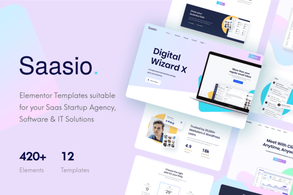 Saasio - Saas & Startup Elementor Template Kit preview