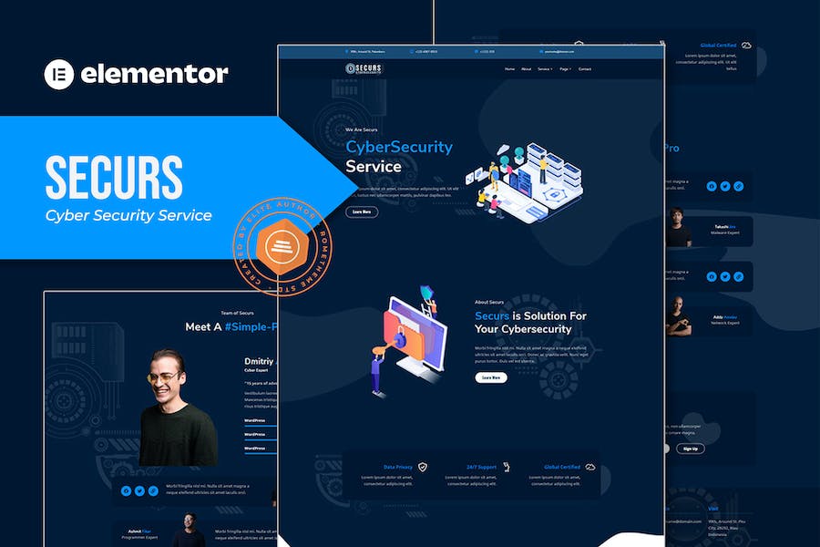 Securs - Cyber Security Service Elementor Template Kit preview