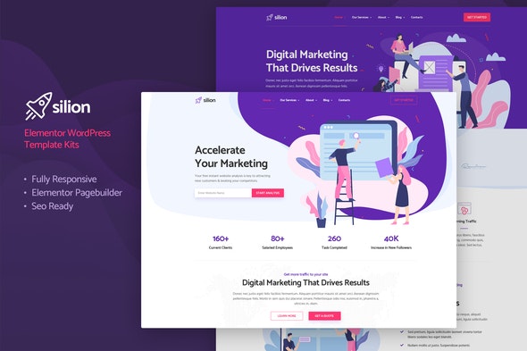 Silion – Digital Marketing Elementor Template Kit preview