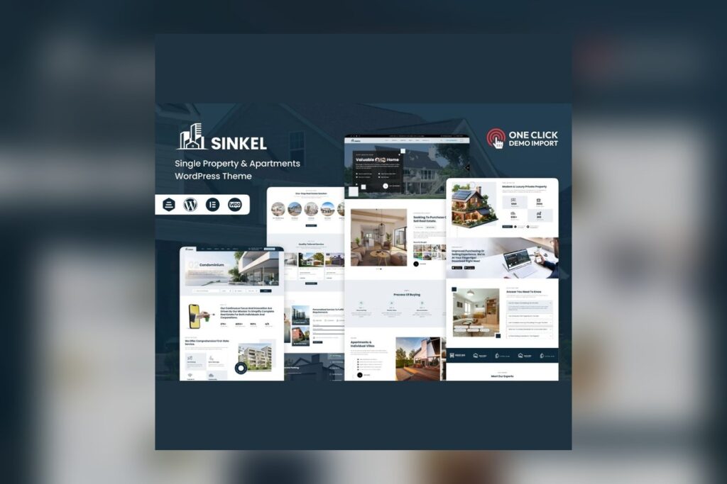 Sinkel Single Property Apartments Real Estate WordPress Theme WordPress plugin preview