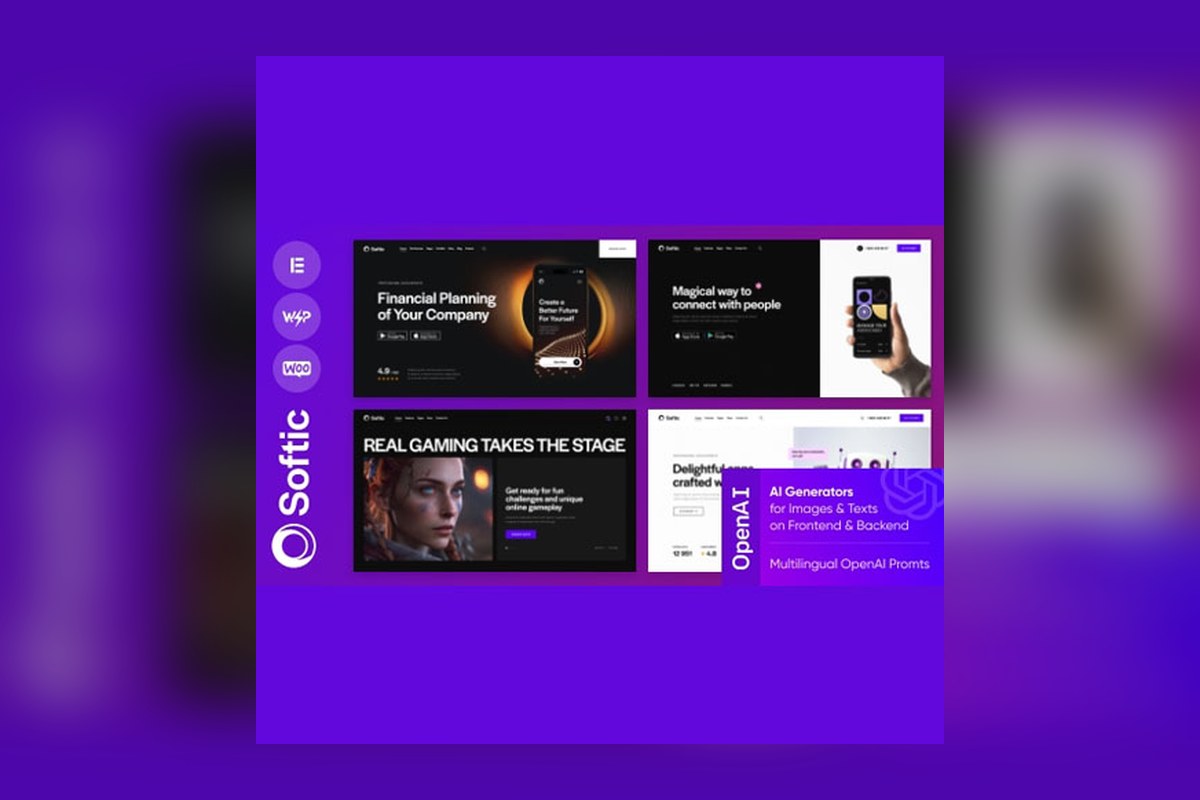Softic Saas App Wordpress Theme WordPress plugin preview