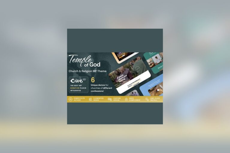 Temple of God - Religion and Church WordPress Theme theme preview
