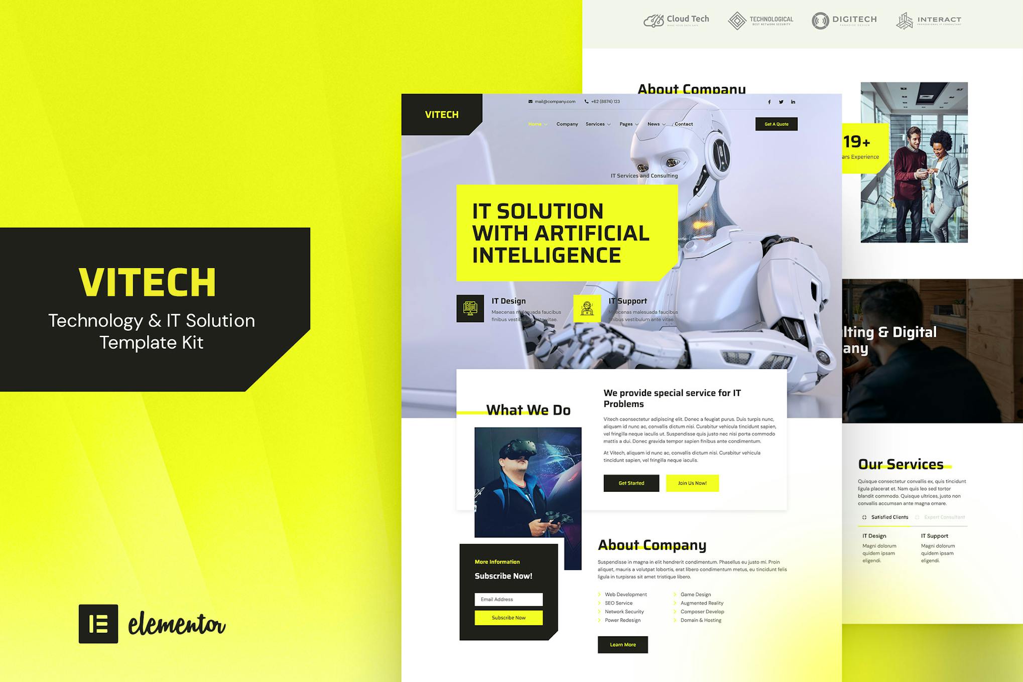 Vitech - Technology & IT Solution Elementor Template Kit preview