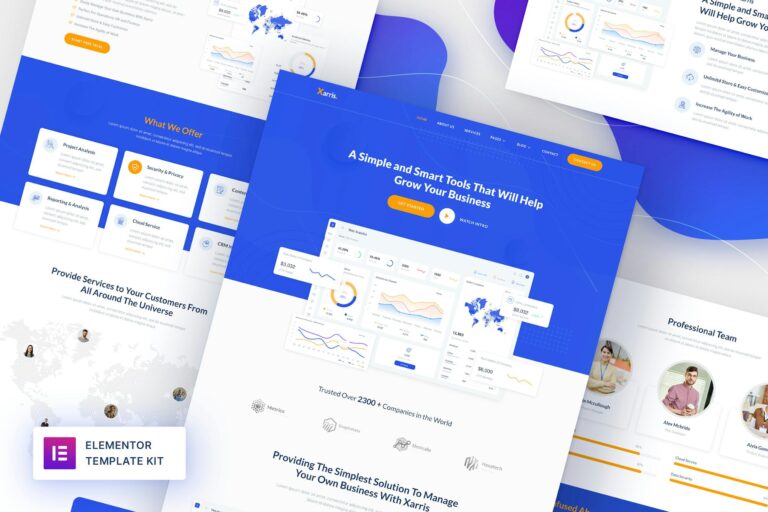 Xarris - SaaS & Startup Elementor Template Kit preview